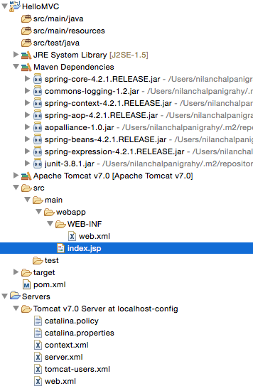 Spring MVC Eclipse Maven Project Structure