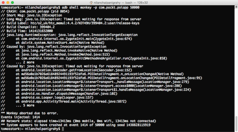 Performing Stress Test in Android Using Monkey Application Exerciser