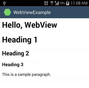 Load Static HTML Data on WebView