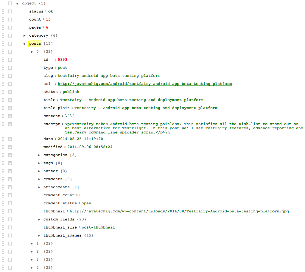 JSON Feed Response