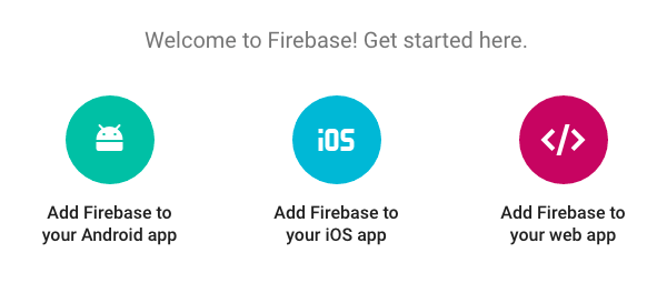 Create new project in Firebase console- Select Platform